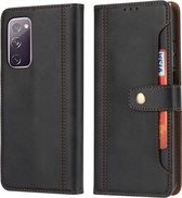 Voor Samsung Galaxy S20 FE / S20 Lite Kalfsstructuur Dubbele Vouwsluiting Horizontale Flip Leren Case met Fotolijst & Houder & Kaartsleuven & Portemonnee (Zwart)