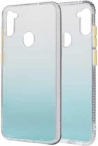 Voor Samsung Galaxy A11 Gradient Shockproof TPU Case met afneembare knoppen (groen)