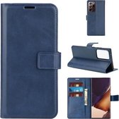 Voor Samsung Galaxy Note20 Ultra Retro Kalfspatroon Gesp Horizontale Flip Leren Case met Houder & Kaartsleuven & Portemonnee (Blauw)