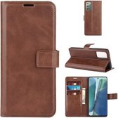 Voor Samsung Galaxy Note20 Retro Kalfspatroon Gesp Horizontale Flip Leren Case met Houder & Kaartsleuven & Portemonnee (Donkerbruin)