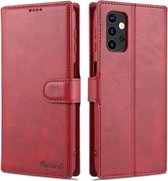 Voor Samsung Galaxy A32 5G AZNS Kalf Textuur Horizontale Flip Leren Case met Houder & Kaartsleuven & Portemonnee & Fotolijst (Rood)