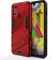 Voor Samsung Galaxy M31 Punk Armor 2 in 1 PC + TPU schokbestendig hoesje met onzichtbare houder (rood)