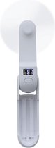 Mini USB opladen Handheld draagbare zakventilator 3 in 1 opvouwbare kleine ventilator (wit)