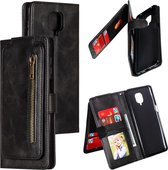 Voor Xiaomi Redmi Note 9 Pro Nine Card Zipper Bag Horizontal Flip Leather Case With Holder & Card Slots & Photo Frame & Wallet (Black)