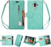 Voor Huawei Mate 9 Multifunctionele Rits Horizontale Flip Leren Case met Houder & Portemonnee & 9 Kaartsleuven & Lanyard (Mintgroen)