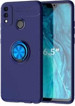 Voor Huawei Honor 9X Lite metalen ringhouder 360 graden roterende TPU-hoes (blauw + blauw)