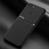 Voor Huawei Honor 9i Classic Tilt Strip Grain Magnetisch Schokbestendig PC + TPU Case (Zwart)