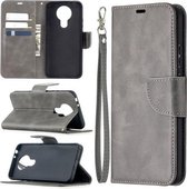 Voor Nokia 3.4 Retro Lamsvacht Textuur Pure Kleur Horizontale Flip PU Lederen Case met Houder & Kaartsleuven & Portemonnee & Lanyard (Grijs)