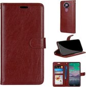 Voor Nokia 3.4 Pure Color Horizontale Flip PU lederen tas met houder & kaartsleuven & portemonnee & fotolijst (bruin)