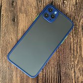 Voor iPhone 11 Pro Shockproof Frosted TPU + PC-beschermhoes (blauw)