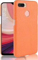 Voor Oppo A12 Shockproof Crocodile Texture PC + PU Case (Orange)