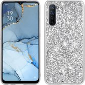 Voor OPPO Reno3 glitterpoeder schokbestendige TPU-beschermhoes (zilver)