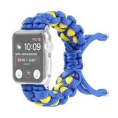 Gevlochten Paraplukoord Horlogebandje Voor Apple Watch Series 6 & SE & 5 & 4 44mm / 3 & 2 & 1 42mm (Blauw)