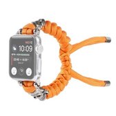 Schedel Paraplu Koord Gevlochten Horlogebandje Voor Apple Watch Series 6 & SE & 5 & 4 44mm / 3 & 2 & 1 42mm (Oranje)