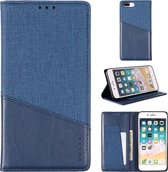 Voor iPhone 7 Plus / 8 Plus MUXMA MX109 horizontale flip lederen tas met houder en kaartsleuf en portemonnee (blauw)