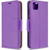 Voor Huawei Y5P / Honor 9S Litchi Texture Pure Color Horizontal Flip PU Leather Case met houder & kaartsleuven & Wallet & Lanyard (paars)