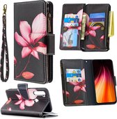 Voor Xiaomi Redmi Note 8T Gekleurd tekenpatroon Rits Horizontaal Flip lederen tas met houder & kaartsleuven & portemonnee