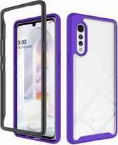 Voor LG Velvet Starry Sky Solid Color Series schokbestendige pc + TPU beschermhoes (paars)