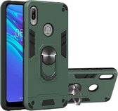 Voor Huawei Honor 8A / Y6 (2019) 2 in 1 Armor Series PC + TPU beschermhoes met ringhouder (groen)