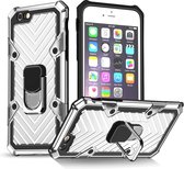 Voor iPhone 6s Plus / 6 Plus Cool Armor PC + TPU schokbestendige hoes met 360 graden rotatie ringhouder (zilver)