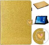 Voor Huawei MediaPad T3 7.0 Glitter Poeder Liefde Gesp Horizontale Flip Leren Case met Houder & Kaartsleuven (Goud)