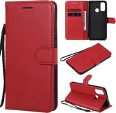 Voor Huawei P smart 2020 effen kleur horizontale flip beschermende lederen tas met houder & kaartsleuven & portemonnee & lanyard (rood)