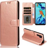 Voor Huawei P30 Pro Kalf Textuur Magnetische Gesp Horizontale Flip Leren Case met Houder & Kaartsleuven & Portemonnee & Fotolijst (Rose Goud)