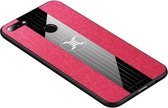 Voor Huawei Honor 7C / Enjoy 8 XINLI stikdoek Textue Schokbestendig TPU beschermhoes (rood)