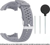 Grijs siliconen sporthorloge bandje geschikt voor de Polar M400 en M430 – Maat: zie maatfoto - horlogeband - polsband - strap - siliconen - rubber - grey