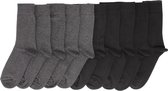 Zwarte / Donkergrijze sokken - Heren sokken - 10 paar - Normale sokken - Maat 43-46