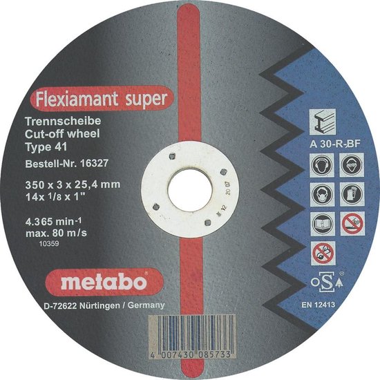 Metabo Flexiamant Super Aluminium Cutting Disc - 125mm X 2.5mm X 22.2mm, Green