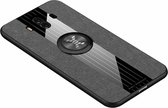 Voor Huawei Mate 10 Pro XINLI stikdoek Textue Schokbestendig TPU beschermhoes met ringhouder (grijs)