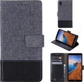 Voor Xiaomi Redmi 7A MUMXA MX102 Horizontaal Flip Canvas Stiksels Leren Case met houder & kaartsleuven & portemonnee (zwart)