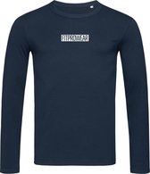 FitProWear Crewneck  / Shirt lange mouwen Heren  - Donkerblauw - Maat XL -Slim Fit Shirt - Sweater - T-Shirt met lange mouwen - T-Shirt Slim Fit - Crewneck heren - Crewneck Slim-Fi