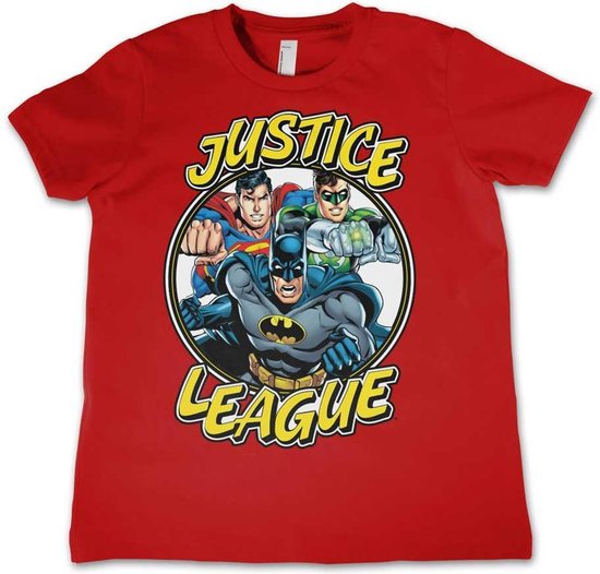 DC Comics Justice League Kinder Tshirt -S- Team Rood