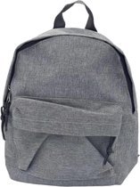 Kinder Rugzak - Grijs - 28CMx21CM- Peuters - Kleuters - Backpack - Ritssluiting - Kind - Voorvak