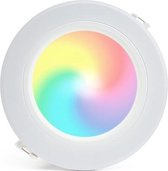 Mi-Light MiBoxer - LED Downlight - Smart LED - 9W - RGB+CCT - Aanpasbare Kleur - Dimbaar - Inbouw Rond - Mat Wit - Aluminium - Ø140mm - BES LED