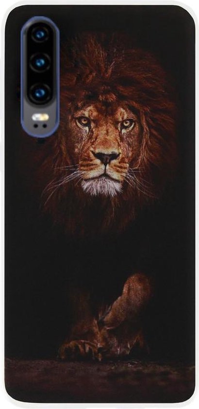 ADEL Siliconen Back Cover Softcase Hoesje Geschikt voor Huawei P30 - Leeuw