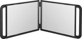 Dubbele Kappersspiegel met handgreep - Handspiegel - Professioneel - 2 x 36,7 cm - Zwart