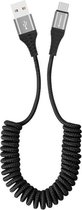 USB C Oplader Kabel USB-C naar USB-kabel - Zwart - 1.5 Meter - Geschikt voor Samsung S21 – Samsung S20 – USBC – USB-C kabel – USBC Kabel – Spiraalkabel – Krulsnoer - Spiraalsnoer |