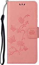 Nokia 5.4 Hoesje - Coverup Bloemen & Vlinders Book Case - Pink