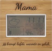 Bamboe weerstation Moederdag - Mama jij brengt liefde, warmte en geluk - cadeau moeder