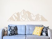 HOUTEN WANDDECORATIE / WOODEN WALL DECORATION - GEOMETRISCHE MUURDECORATIE / GEOMETRIC WALL ART - BERGEN / MOUNTAINS - 150cm x 44cm - LICHT HOUT / NATURAL WOOD - ORIGAMI DESIGN WAN