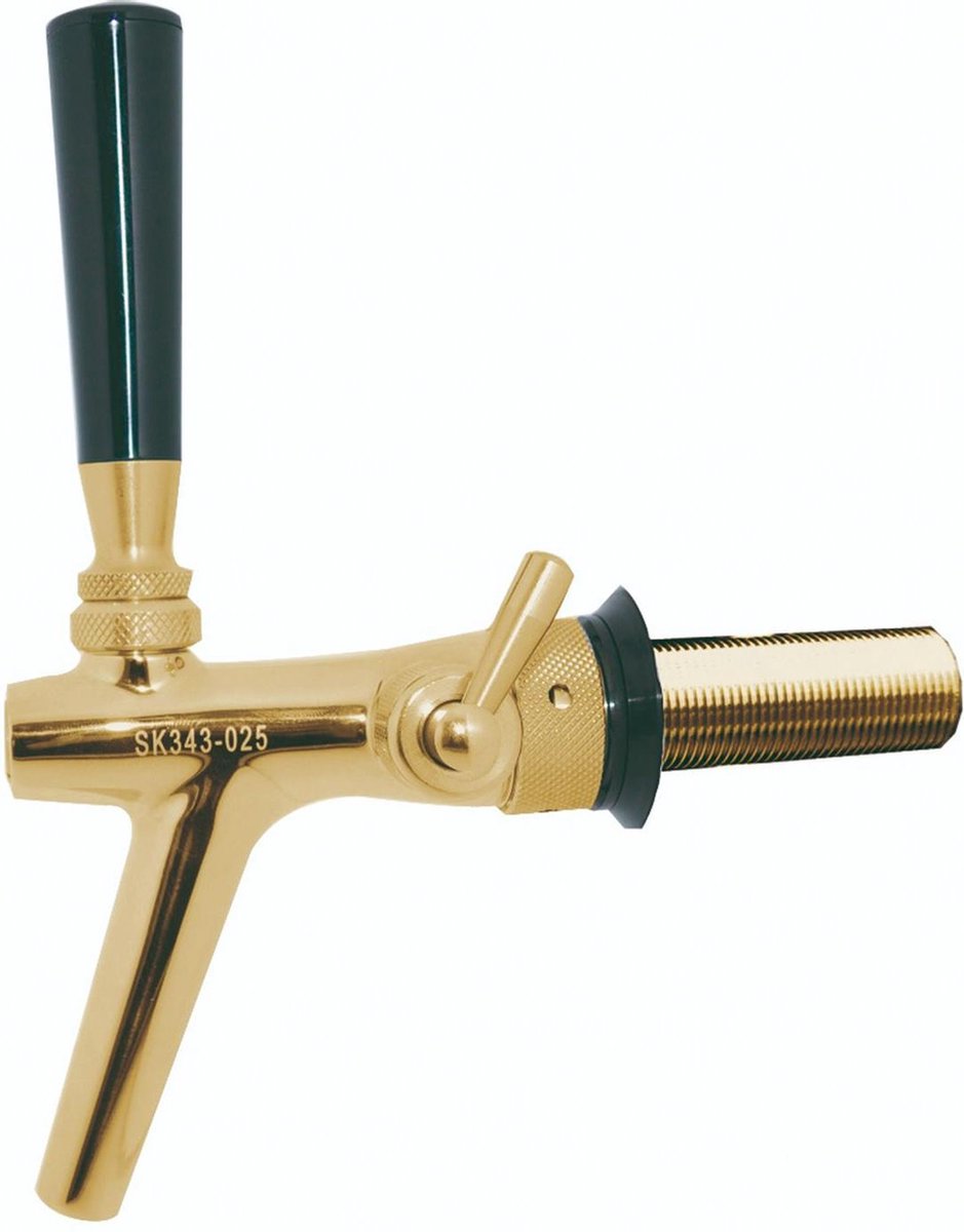 Tapkraan, Bierkraan, Compensatorkraan - gemaakt van chroom-nikkel-staal, model - P3500, goudkleurig, draadlengte: 35 mm
