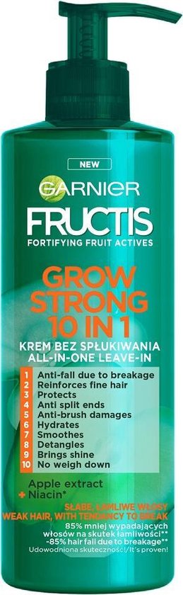 Fructis Grow Strong 10in1 leave-in crème voor haar 400ml | bol.com