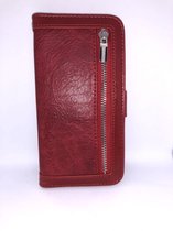 iPhone 12 & 12 PRO Luxury Wallet Case Rits met pasjes (Rood)