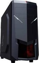 Rasurbo Midi-Vort-X II Midi-tower Behuizing, Gaming-behuizing Zwart/rood 1 voorgeïnstalleerde LED-ventilator
