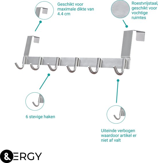 Support mural Crochet porte-Portemanteaux en rack manteau acier inoxydable  6 Avec la suspension de crochets