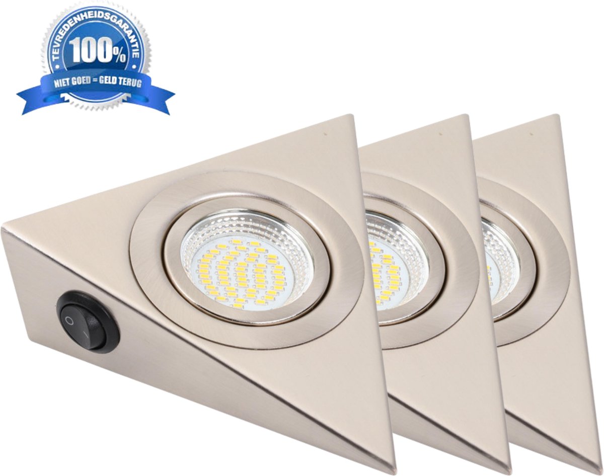 3x Duurzame LED Onderbouwverlichting Keukenverlichting Driehoek - Ook  voor... | bol.com
