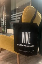 Katoenen tas met Spaanse tekst " Vive intensamente"